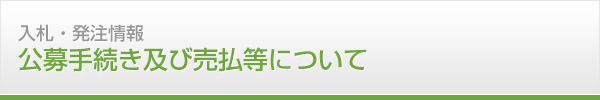 入札・発注情報　公募手続き及び売払等について