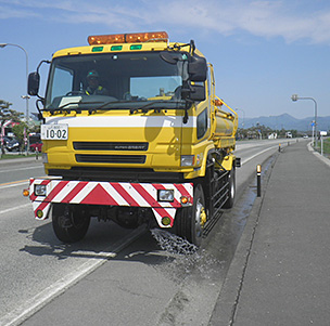 散水車作業状況