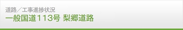 道路　工事進捗情報　国道113号 梨郷道路