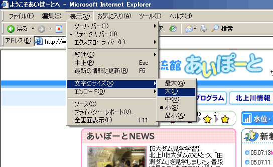 Internet Explorerの画面