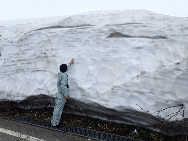 雪壁に感動