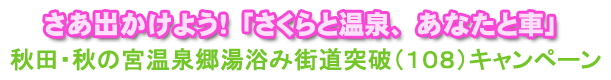 さあ出かけよう！「さくらと温泉、あなたと車」