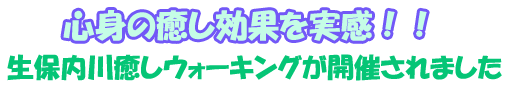 心身の癒し効果を実感！！