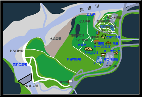 荒雄湖畔公園案内図