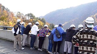 天端から県内一の高さを誇るダムを見下ろして(゜∀゜)