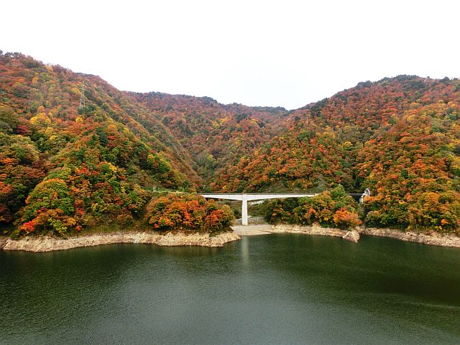 ヤッホーポイント2から見た白つつじ橋 （10/28撮影）