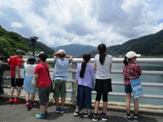 月山湖の大きさを体感