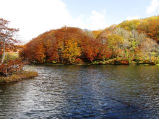 西川町志津の五色沼（H30．10．25撮影）