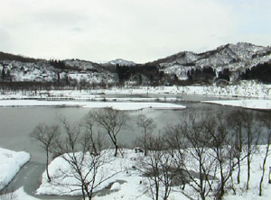 初冬の白川湖