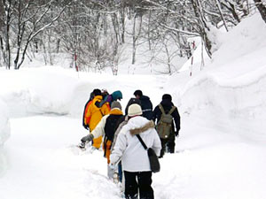 出発！すごい雪です