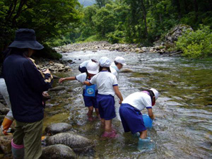 長靴が水浸しになっても気にしません(どろっこ橋上流)