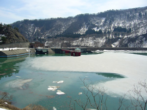 【白川湖の状況】満水に近い状態になってきています。