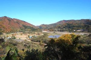 見晴台から湖岸公園を望む