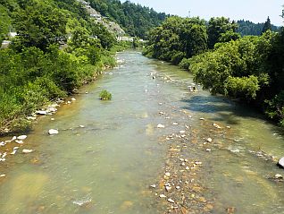 西高峰橋から撮影した河川の様子