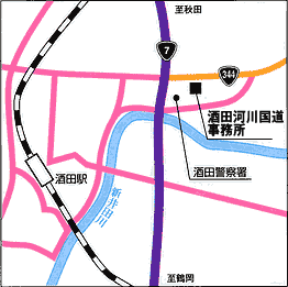 酒田河川国道事務所案内図