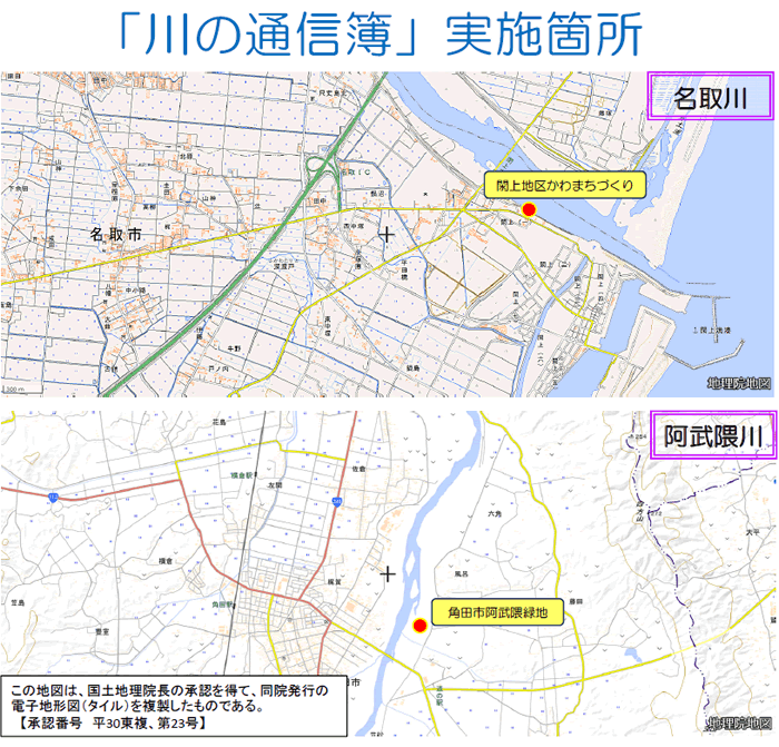 「川の通信簿」実施箇所