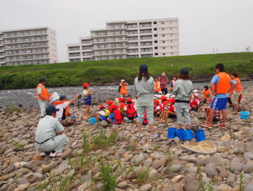 どのような水生生物がいたのか発表してもらいました。