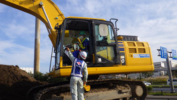 建設機械の乗車体験