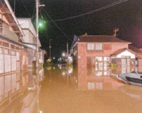 H25.7洪水 蔵岡地区の家屋浸水状況